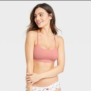 NWT Unlined Bralette Super Soft - Auden - Light Pink/Rose color